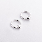 Серебряные серьги - кольца "Сердечки" 7576 от ювелирного магазина Оникс - 1