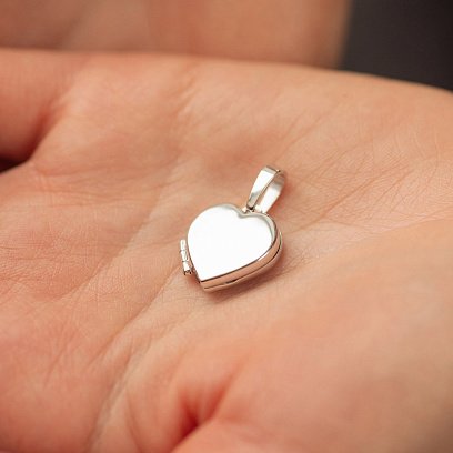 Кулон для фотографии "Сердечко" (белое золото) п01943 №4