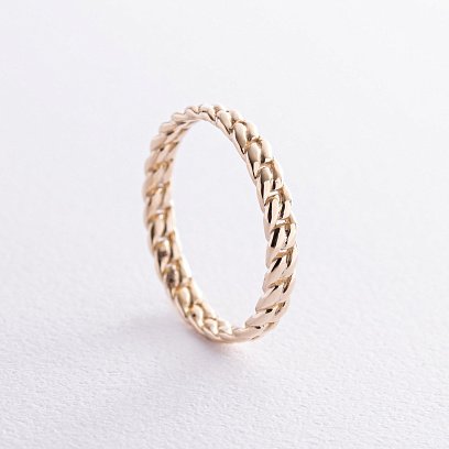 Каблучка "Ланцюжок" у жовтому золоті к07542