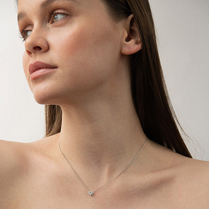 Золотое колье "Сердечко" с бриллиантами колб0158lg №6