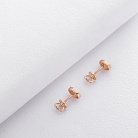 Золоті сережки - пусети Овальні без каменів с06044 от ювелирного магазина Оникс - 4