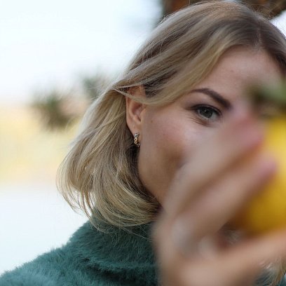 Сережки з білого золота на англійській застібці с06387 №7