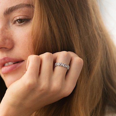 Кольцо "Rosie" с фианитами (белое золото) к08192 №7