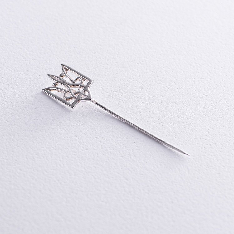 Срібна шпилька Герб України "Тризуб" 20001 від ювелірного магазину Онікс - 2