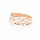 Золотое кольцо "Бесконечность" с фианитами к05726 от ювелирного магазина Оникс - 1