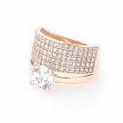 Золотое кольцо с фианитами к05797 от ювелирного магазина Оникс