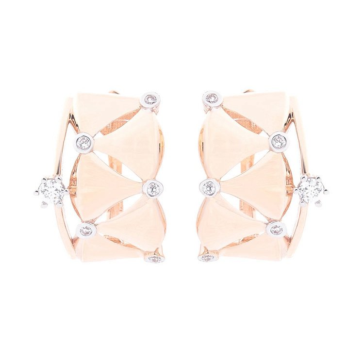 Ексклюзивні золоті сережки з фіанітами с05718 від ювелірного магазину Онікс - 1