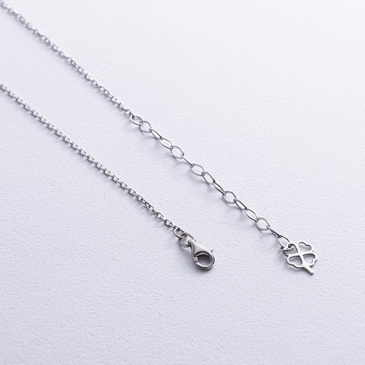 Срібне кольє "Конюшина" з оніксом 181299 від ювелірного магазину Онікс - 4