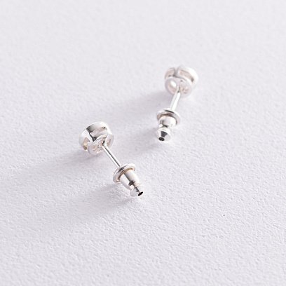 Сережки-пусети з фіанітами (6мм) 12736 №3