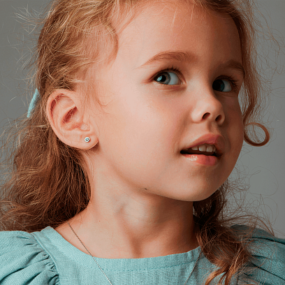 Золотые серьги - пусеты с бриллиантами 36801121 №4