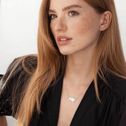 Колье "Моя Украина" в красном золоте (возможна гравировка) кол02221 №6