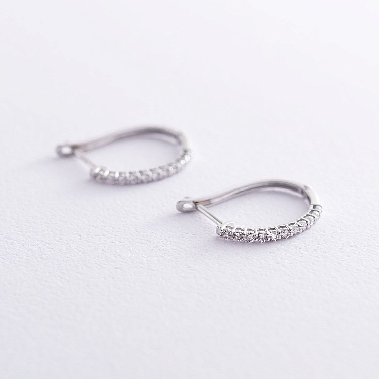 Золотые серьги с бриллиантами с2827 от ювелирного магазина Оникс - 1