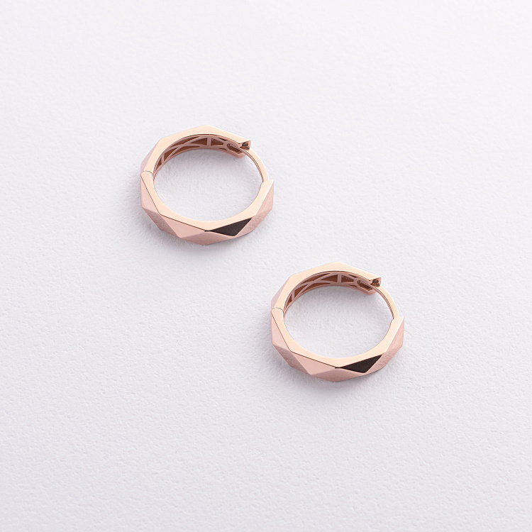 Сережки - кільця в червоному золоті с09311 від ювелірного магазину Онікс - 1