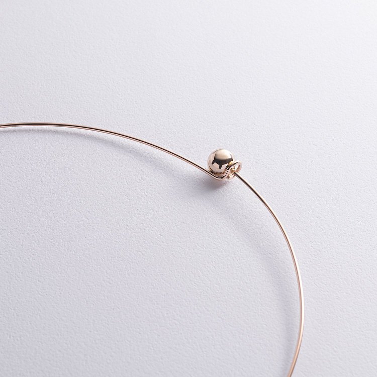 Колье - чокер "Adele" (желтое золото) с шариком кол02549 от ювелирного магазина Оникс - 3