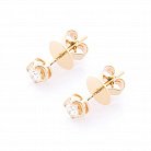 Золотые серьги-пусеты с бриллиантами сб0274ar от ювелирного магазина Оникс