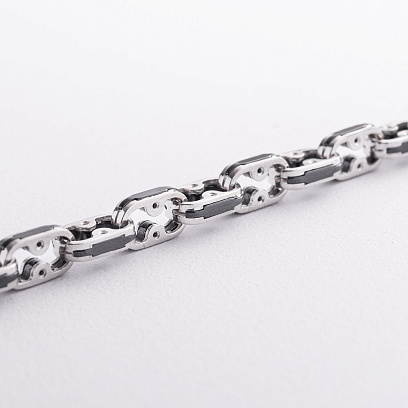 Срібний браслет (кераміка, фіаніти) 1867 №2