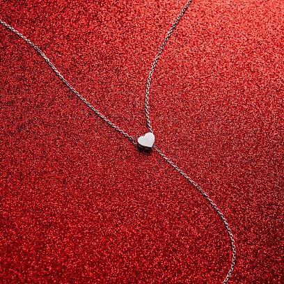 Серебряное колье "Сердечко" (регулируемая длина) OR121165 №9