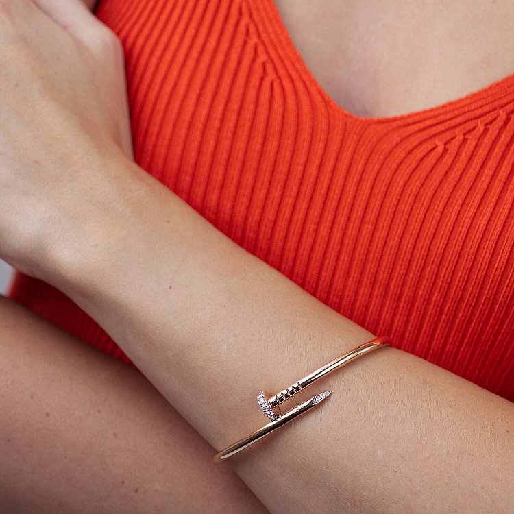 Жесткий золотой браслет "Гвоздь" (бриллианты) бб0037м от ювелирного магазина Оникс - 5