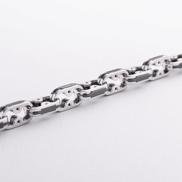 Срібний браслет (кераміка, фіаніти) 1867 від ювелірного магазину Онікс - 1