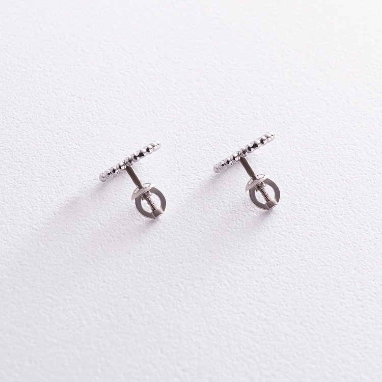 Сережки - пусети "Сердечки" у сріблі 7032 від ювелірного магазину Онікс - 3