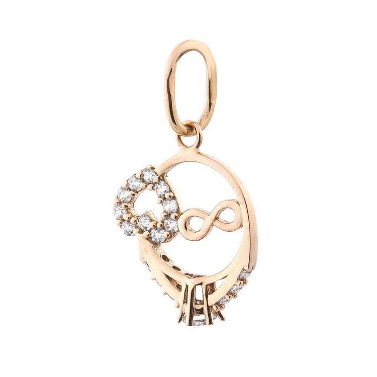 Золотой кулон с фианитами п02968 от ювелирного магазина Оникс