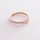 Золотое помолвочное кольцо "Сердечки" (фианиты) к05800 от ювелирного магазина Оникс - 4