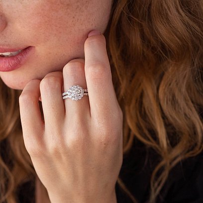 Каблучка в білому золоті з діамантами ккит513 №2