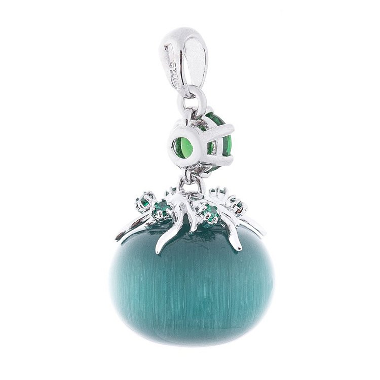 Серебряный кулон (им. улексит, фианит) 132807 от ювелирного магазина Оникс - 1