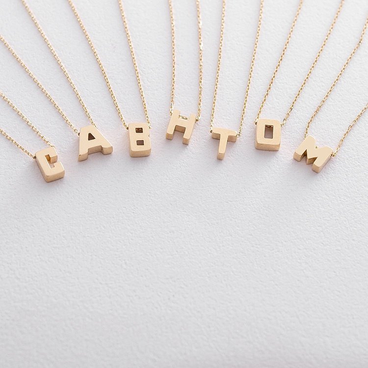 Колье с буквой "В" в желтом золоте кол01164В от ювелирного магазина Оникс - 7