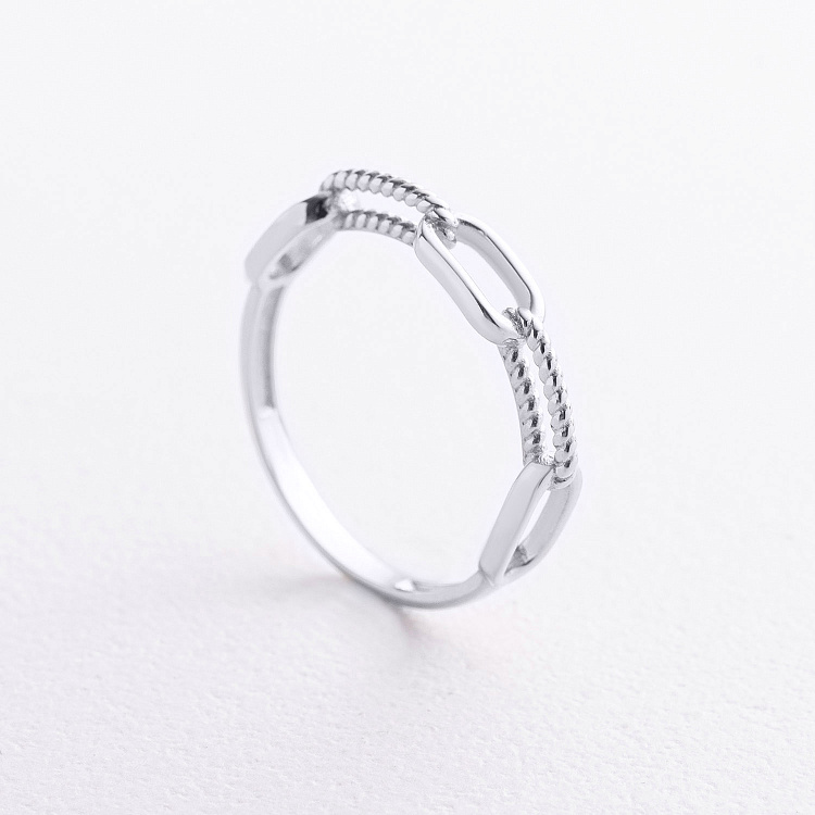 Каблучка "Ланцюжок" у білому золоті к08491 від ювелірного магазину Онікс