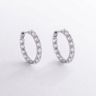 Срібні сережки - кільця з фіанітами 087610б от ювелирного магазина Оникс