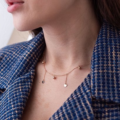 Золоте кольє "Монетки і кульки" 860389 №2