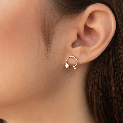 Сережки - пусети "Дарсі" у червоному золоті с08319 №2