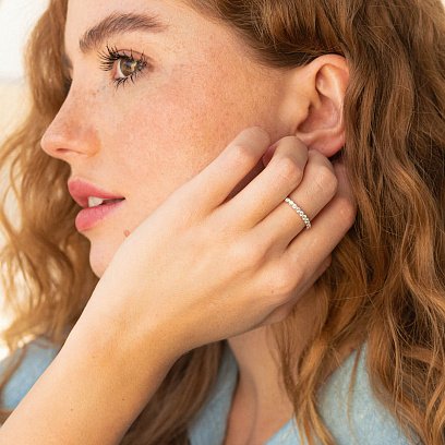 Золотое кольцо с дорожкой камней (бриллианты) кб0427mi №3