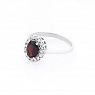 Серебряное кольцо с альмандином и фианитами 111068а от ювелирного магазина Оникс - 1