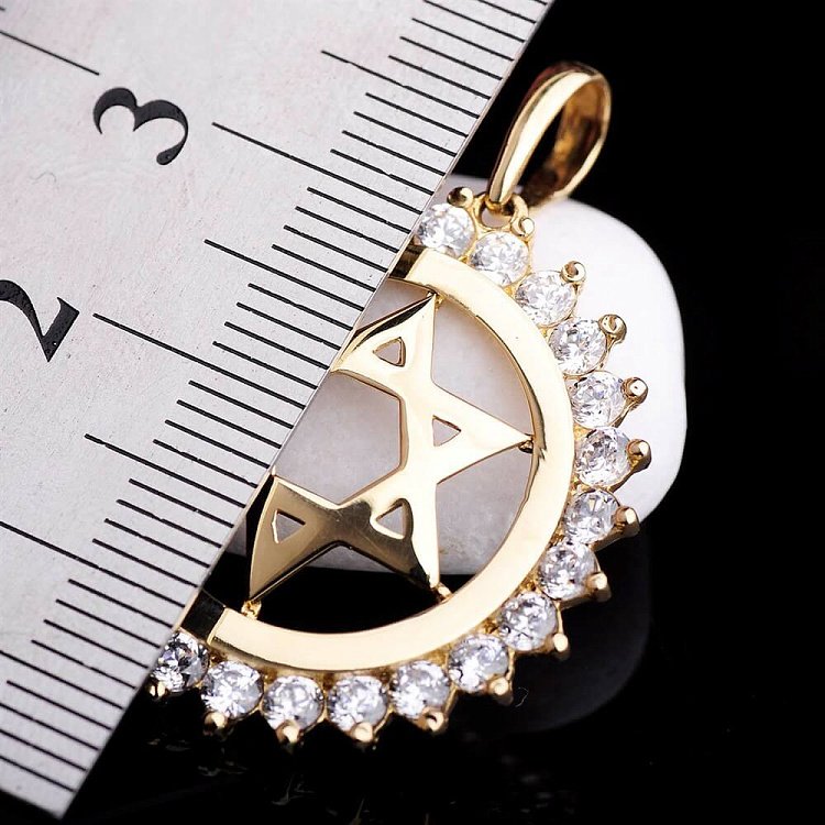 Золота підвіска "Зірка Давида" з фіанітами п01516 від ювелірного магазину Онікс - 2