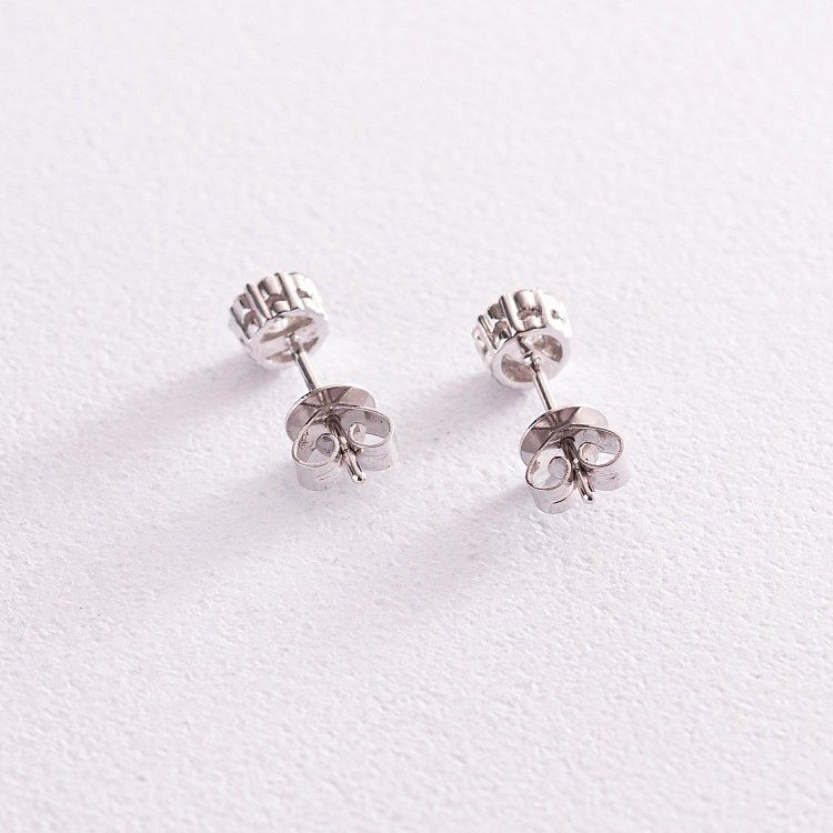 Золоті сережки-пусети з діамантами сб0225са - 3 Золоті сережки-пусети з діамантами сб0225са від ювелірного магазину Онікс - 3