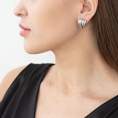 Золоті сережки з діамантами с1213 №2