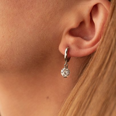 Срібні сережки з фіанітами 121227 №4