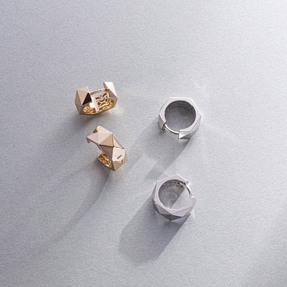 Сережки - кільця "Anna-Lisa" у жовтому золоті с09009 №6