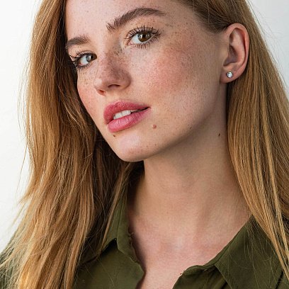 Золоті сережки-пусети з фіанітами с06233 №2