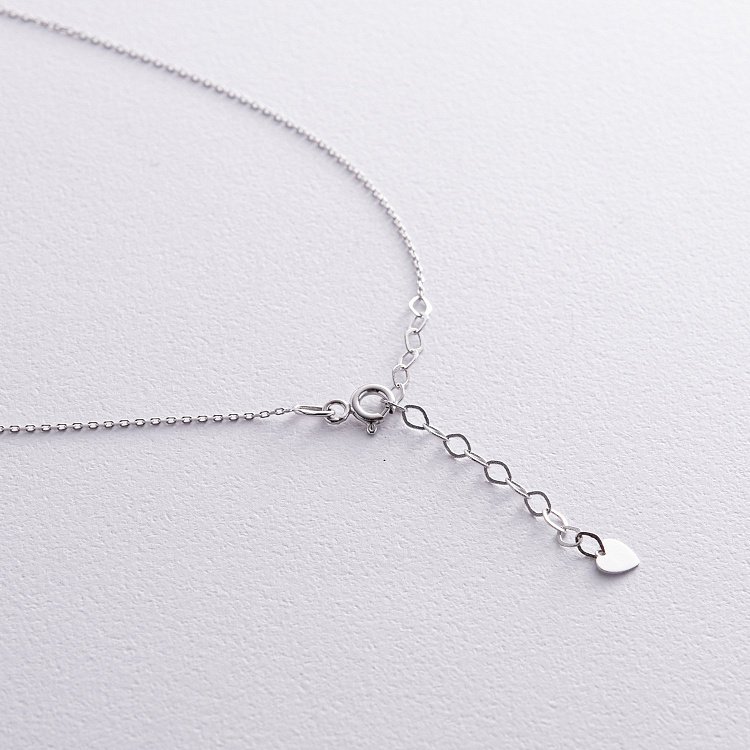 Колье "Сердечко" в белом золоте кол01253 от ювелирного магазина Оникс - 12