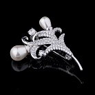 Срібна брошка (штучні перли) 16103 от ювелирного магазина Оникс