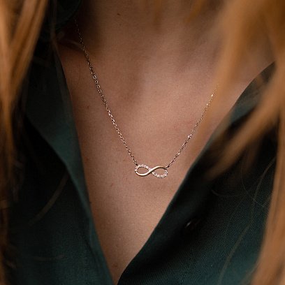 Срібне кольє "Нескінченність" 181026 №3