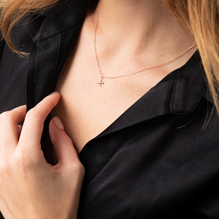 Кольє "Літачок" в червоному золоті кол02303 від ювелірного магазину Онікс - 5