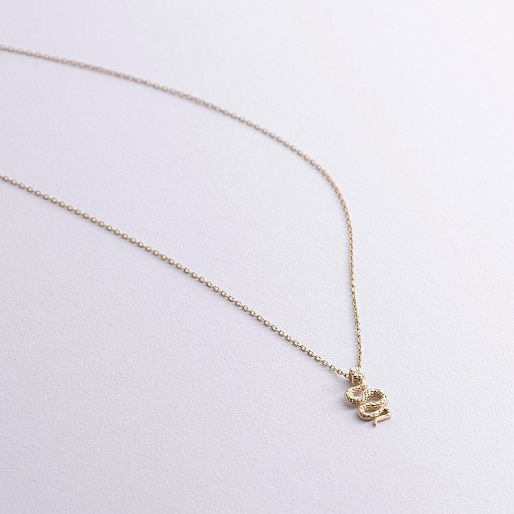 Кольє "Змія" у жовтому золоті кол02494 від ювелірного магазину Онікс - 2