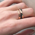 Золотое кольцо с черными фианитами к07034 от ювелирного магазина Оникс - 1