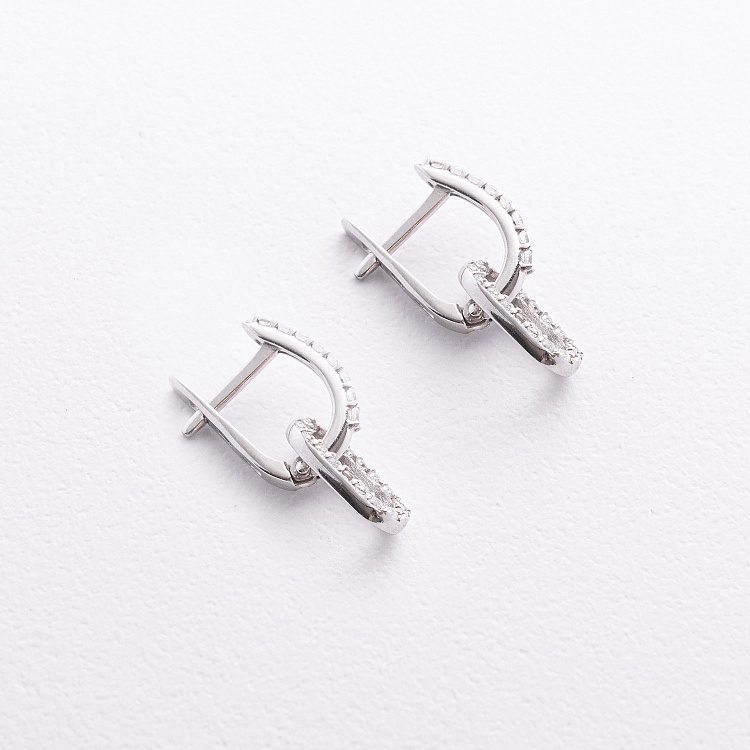 Серебряные серьги с фианитами 902-01290 от ювелирного магазина Оникс - 1