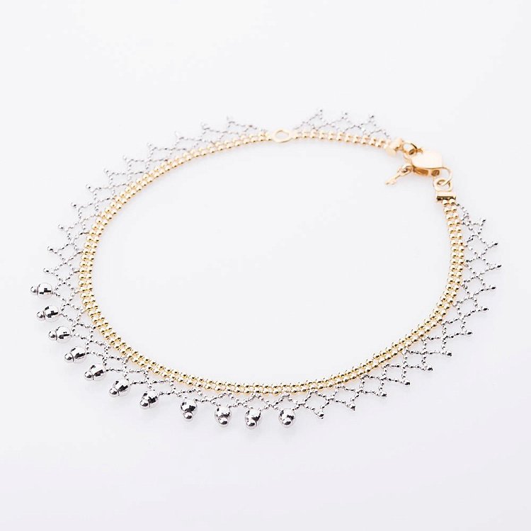 Золотой браслет на ногу б01721 от ювелирного магазина Оникс - 8