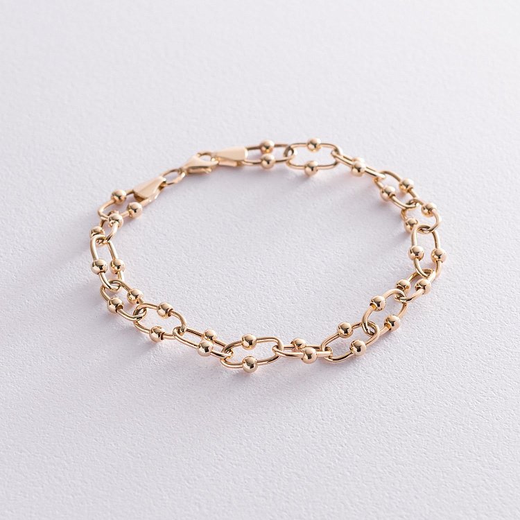 Браслет "Фантазия" в желтом золоте б04710 от ювелирного магазина Оникс